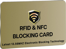 RFID Blocking Card 1/5 Pack, Contactless NFC Credit Card ID Protection Safe Bank