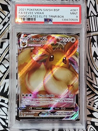 FUll ART EEVEE VMAX POKEMON 2021 Promo Shining Fates #087 PSA 9 MINT Rare (509)