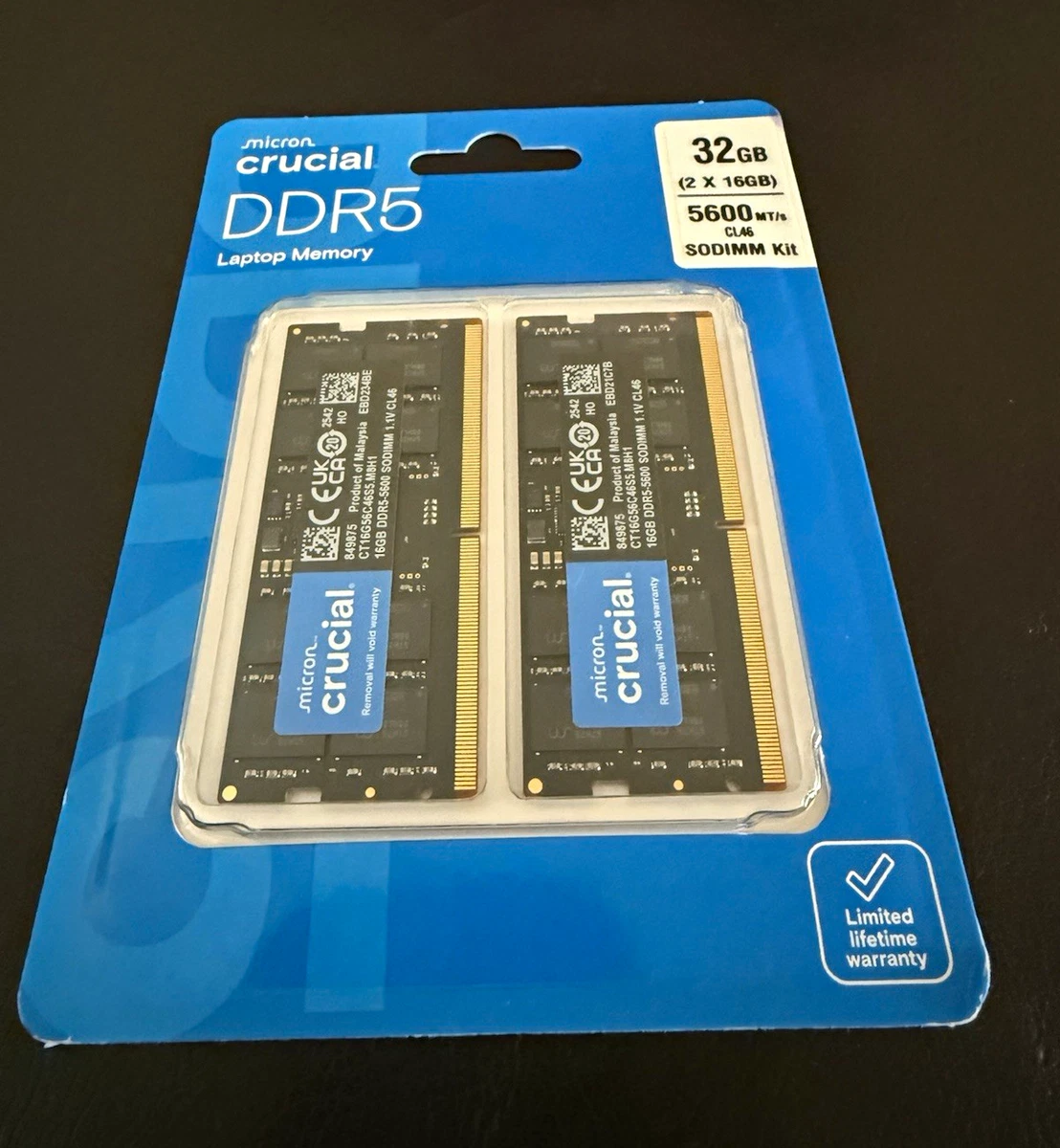 Crucial SO-DIMM Computer Memory (RAM) 32 GB Total Capacity for