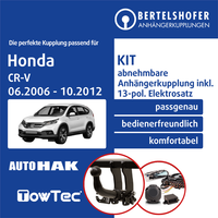 AnhäNgerkupplung Abn. U.13Pol Spez E-Satz für Honda CR-V III Typ RE 06-12 AHK