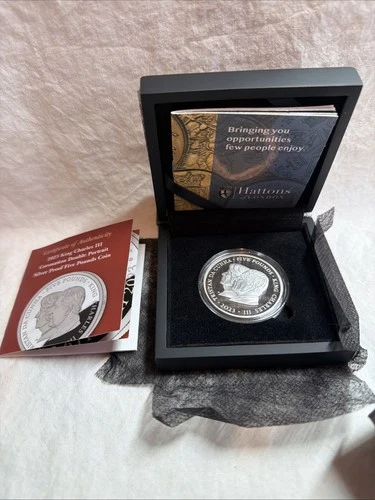 2023 King III  Double Portrait £5 Five Pound Silver 1oz Proof Coin Hattons