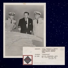 1956 Walt Disney ORIGINAL ABC PRESS PHOTO Capt Charles Thomas & Adm George Dufek