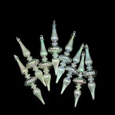 Northlight 8ct Clear Shatterproof Iridescent Christmas Finial Ornaments 5.25"