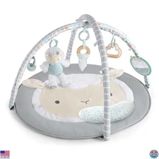Ingenuity Sheppy’s Spot Ultra Plush Baby Activity Gym & Tummy Time Mat, Newborn