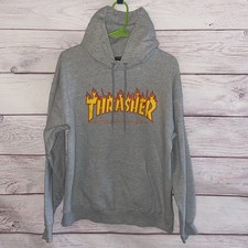 Thrasher Men s M Flame Logo Hoodie Gray Pullo...
