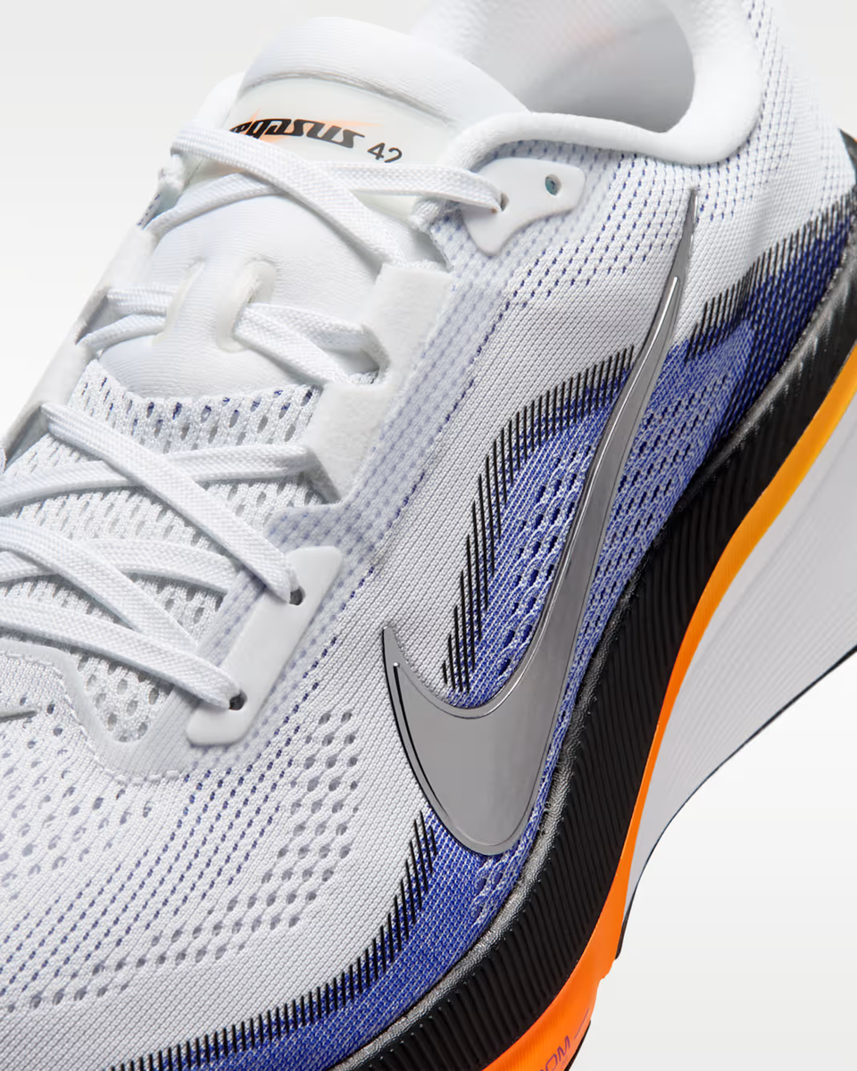 Nike Pegasus 42 Road Running Shoes White Lapis Total Orange  display picture 3