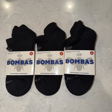 New Bombas Unisex Black Comfort Ankle Socks Adult Medium 8.5-10W - 3 Pairs