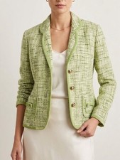 NWT Vintage Liz Claiborne Women's The New Lady Tweed Blazer 8 Green Jacket