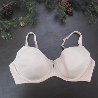 Ellen Tracy Bra Womens 38C Beige T Shirt Lightly Lined Underwire Seamless Fit