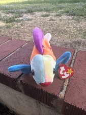 1999 RARE  RETIRED TY BEANIE BABY LIPS THE COLORFUL RAINBOW FISH NEW