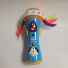 VTech Babble And Rattle (blue)Ribbon Dog Microphone Toy Kids Toddler Baby