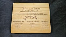 Witches Brew Engraved Bamboo Cutting Board Kitchen Witch Tea Recipes