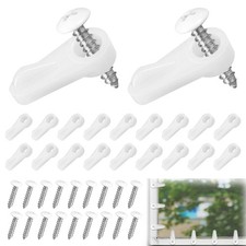 20 PCS Window Screen Clip PL 7909 Molded Plastic Holder With Screw White