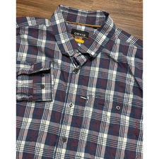 ORVIS Mens River Guide Blue Red Plaid Long Sleeve Shirt Active Fit Sz XL