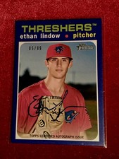 2020 Heritage Minor League Autographs #ROA-EL Blue Border - Ethan Lindow SP /99