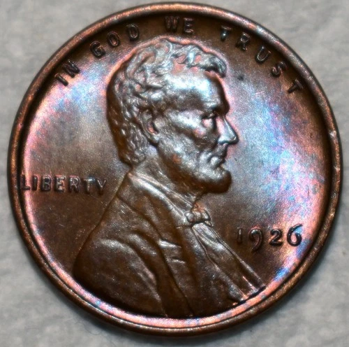 Brilliant Uncirculated 1926-P Lincoln Cent, Attractively Toned & Razor-Sharp.
