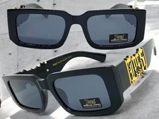 Classic Biker Hardcore Gangster Hip Hop LOCS SUNGLASSES Black Frame Dark Lens C1