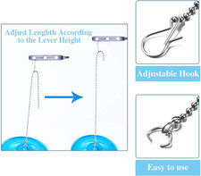 3 Pack Toilet Flapper Chain, Universal Flapper Replacement Kit, Adjustable Le...