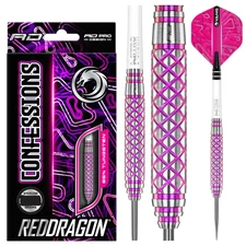 RED DRAGON CONFESSIONS 28 GRAM 85% TUNGSTEN PINK STEEL TIP DARTS 1807