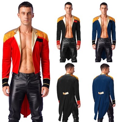 Herren Faschingskostüm Showman Circus Ringmaster Kostüm Gothic Quaste Jacke