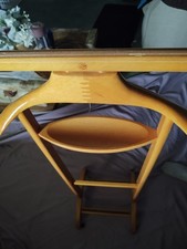 FRATELLI REGUITTI WOOD VALET BUTLER ROLLING DRESSING CLOTHES SUIT STAND Used