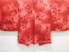 7679360: JAPANESE KIMONO / ANTIQUE HAORI / SILK / MON KINSHA / PEONY