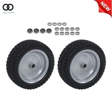 2-Pack 13x5.00-6 Flat Free Tire and Wheel Replacement 13x5-6 Solid Rubbe Riding.