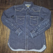 Iron Heart 12 Oz Selvedge Denim Western Shirt IHSH-33 IND Indigo Size Large L