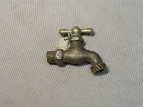 Vintage 1/2" Faucet Brass Outdoor Garden Water Spigot Hose Bib Valve - Old Stock