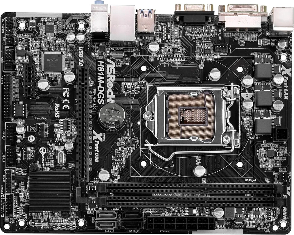 SCHEDA MADRE SOCKET 1150 ASROCK H81M-DGS + CPU PENTIUM G3450 + 4 GB DDR3 CON DIS - Immagine 2 di 4