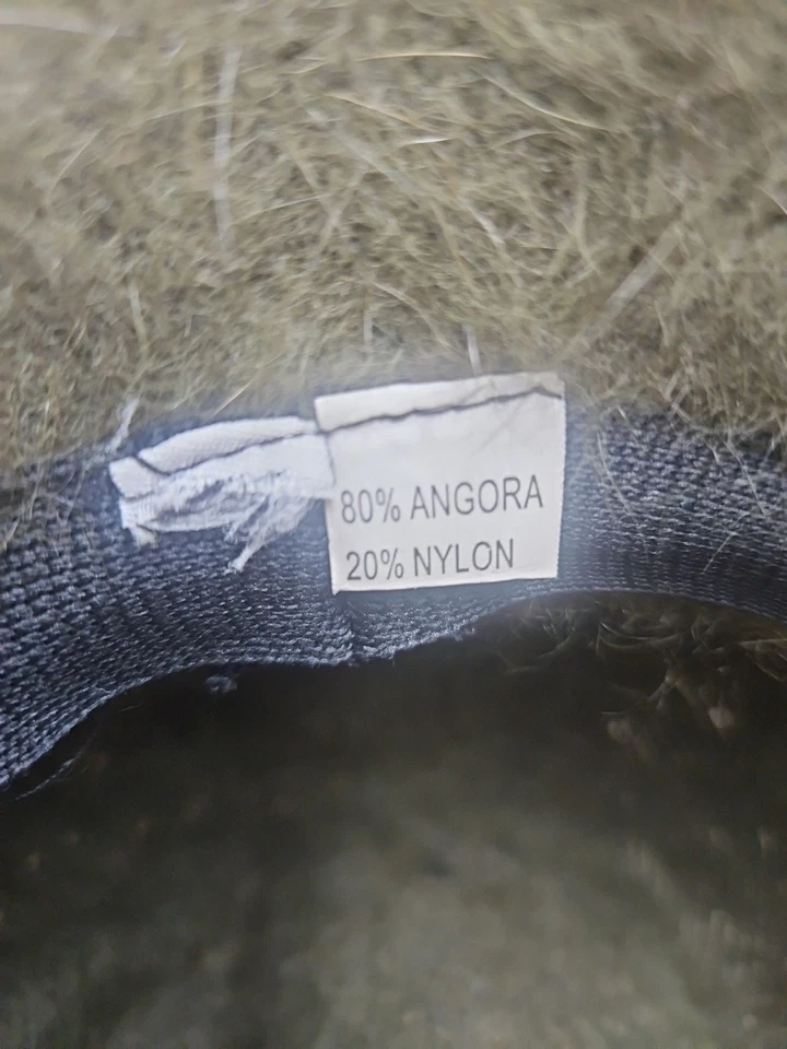 Sombrero Angora Fuzzy Vintage Mujer Marrón Piel de Conejo Cubo D 22 pulgadas Foto 4 de 4