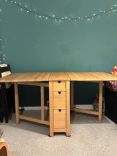 Ikea Nordon Gateleg Table | Folding Extendable Table | Solid Birch Table