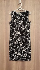 NWT Talbots Women’s Size S Blue Floral Polyester Blend Scoop Neck Sheath Dress