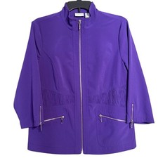 Vibrant Purple Zenergy by Chico s Full Zip Lightweight Jacket for Women Size 1