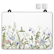 Electric Stove Top Cover Protector  Vintage Wild Flowers Glass Flat Top St