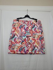 Talbots Petites Size 8P Floral Paisley Print Cotton Blend Skirt