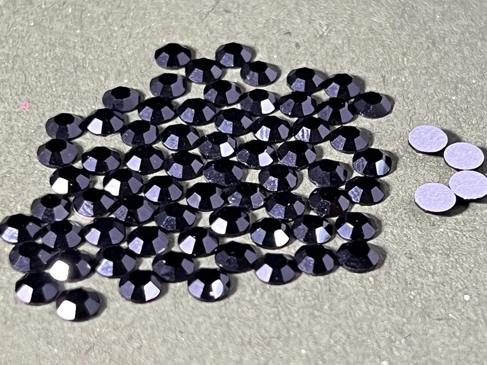 Swarovski Jet 16SS Artículo 2000 Superior Lámina de Plata Parte Trasera Plana, 1/3 Bruto 48 un. Foto 2 de 4