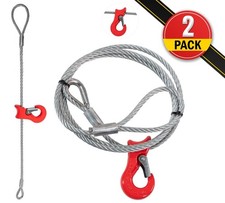 2PK 3/8"x8'Single Leg Wire Rope Sling w/Sliding Choker Hook for Rigging 1.4 Ton