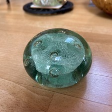 Victorian Green Glass Dump Paperweight