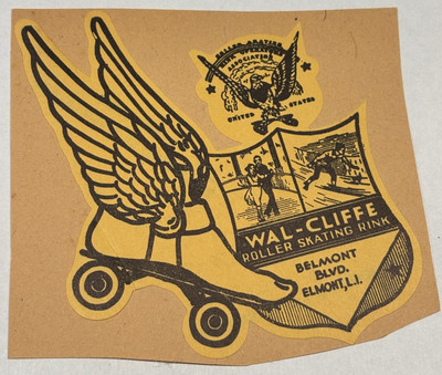 Elmont Long Island New York NY Wal-Cliffe Roller Skating Rink Label Belmont Blvd