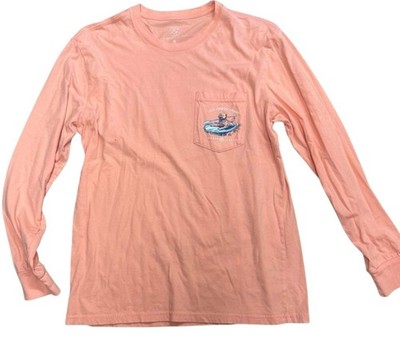 DOG PADDLE CHAMP  Lauren James Ladies Long Sleeve Peach Pocket Tee SMALL EUC