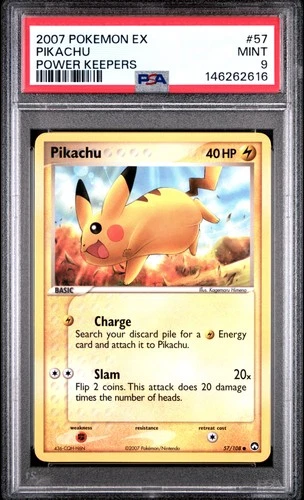 2007 POKEMON EX POWER KEEPERS #57 PIKACHU PSA 9