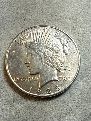 1935- P Peace Silver Dollar AU Almost Uncirculated Nice Coin See Pics 7871