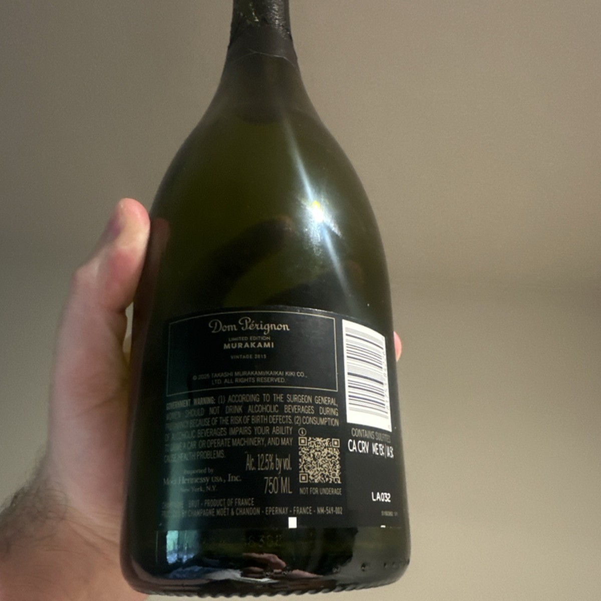 Empty Dom Pérignon Champagne Vintage 2015 Murakami Limited Edition