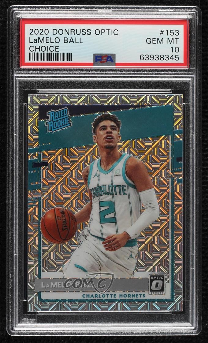 2020 Donruss Optic Rated Rookie Choice Prizm LaMelo Ball #153 PSA 10 GEM MT lz7