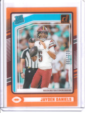 2024 Panini Clearly Donruss Jayden Daniels RC Rated Rookie Orange /199 #52 READ