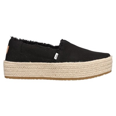TOMS Valencia Platform Espadrille  Womens Black Flats Casual 10019795T-001