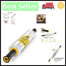 Protective 15 Inch Clear Stretch Wrap Roll 1000 Feet - Heavy Duty & No Residue