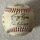 1993 Texas Rangers PRINTED Team Signed Baseball, Ball Nolan Ryan, Ivan Rodriguez