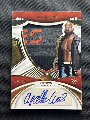 2023 Chronicles Crown Royale WWE Apollo Crews Silhouettes Gold Patch Auto /10 